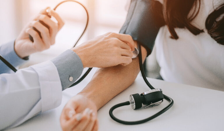 Checking blood pressure